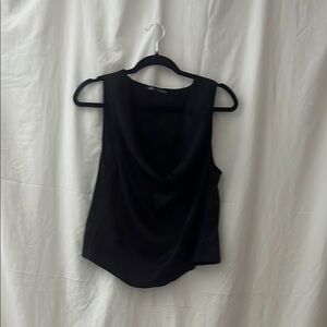 Zara Black Draped Sleeveless Tank Top